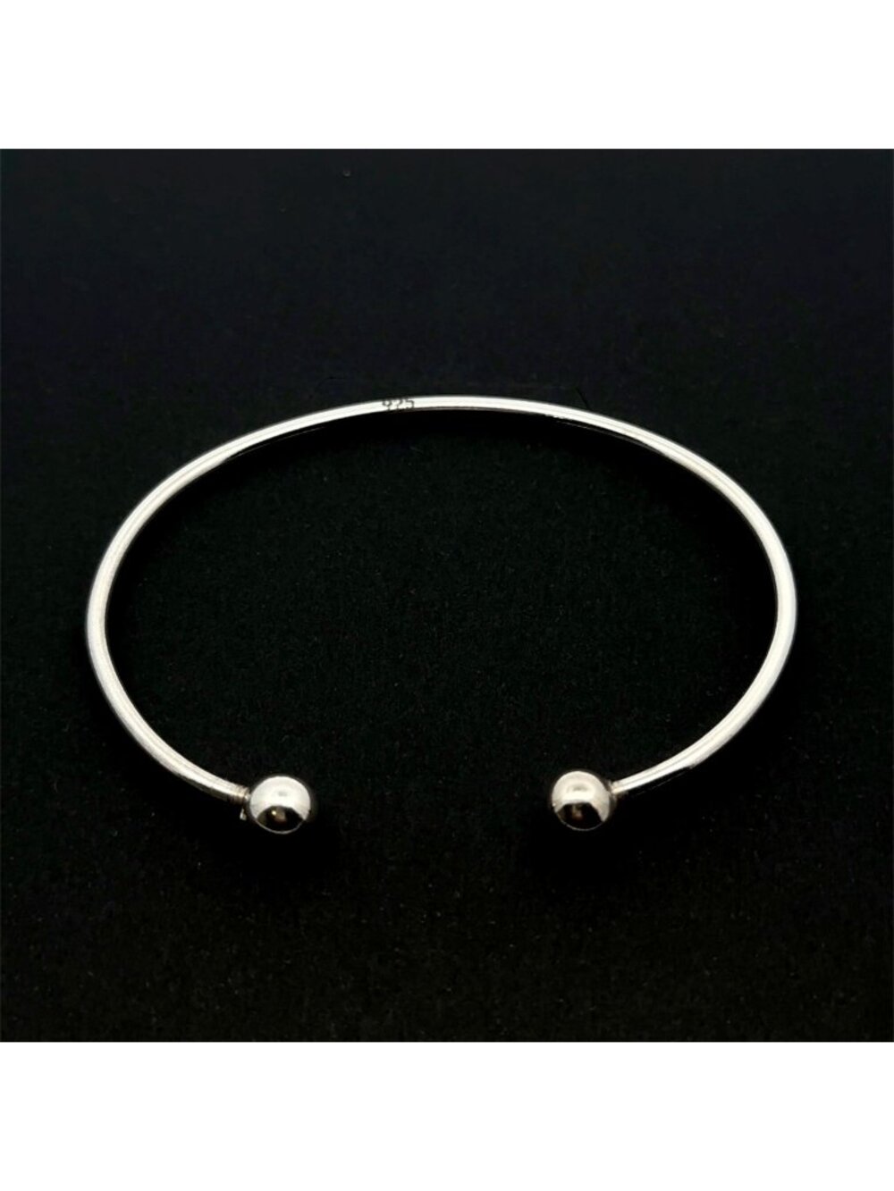 925 Sterling Silver Interchangeable Bangle, Modular Screw-End Cuff Bracelet